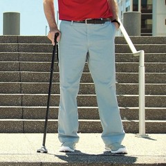 Enhanced Stability Foldable Walking Cane – Blue Aluminum, 37.5in Max Height