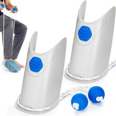 Sock Aid – 2 Pack Socks Helper with Adjustable Cords, Easy on 2, 2 Ash Gray
