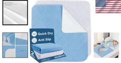 Durable Waterproof Bed Pads – 34″ x 36″ Reusable & Machine Washable, 2 Pack