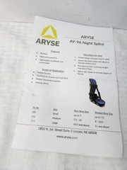 Aryse-96 Lunar Level Night Splint Size Small