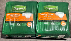 Depend Protection w/Tabs Incontinence Underwear Maximum Absorbency 40ct Small/MD