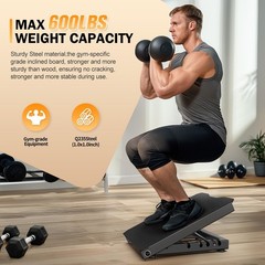 Metal Slant Board Calf Stretcher for 16 x 13.3 x 2 inches, Black