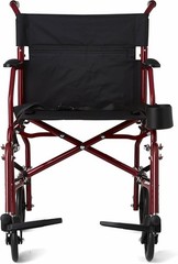 Medline MDS808200F3R 19in. Ultralight Transport Wheelchair – Red
