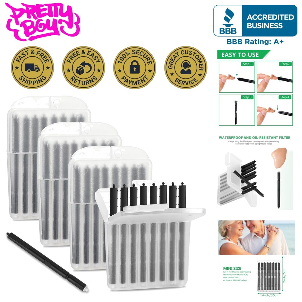 Hearing Aid Wax Filters for Phonak and Unitron – 4 Pack for Lifespan