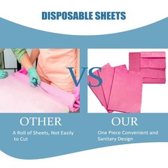 100Pcs Disposable Massage Table Sheets 31″ x 71″ Non-Woven Fabric Pink