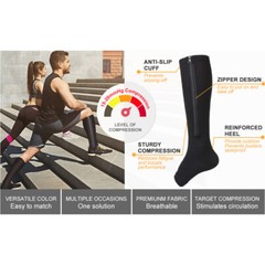 Medias Calcetines De Compresion Con Cremallera Para Hombres Y Mujeres Varices