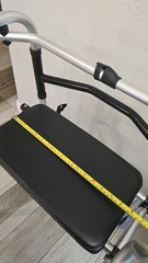 Foldable Adjustable Walking Frame with Seat, 4 Wheels, Lightweight, Silver/Black