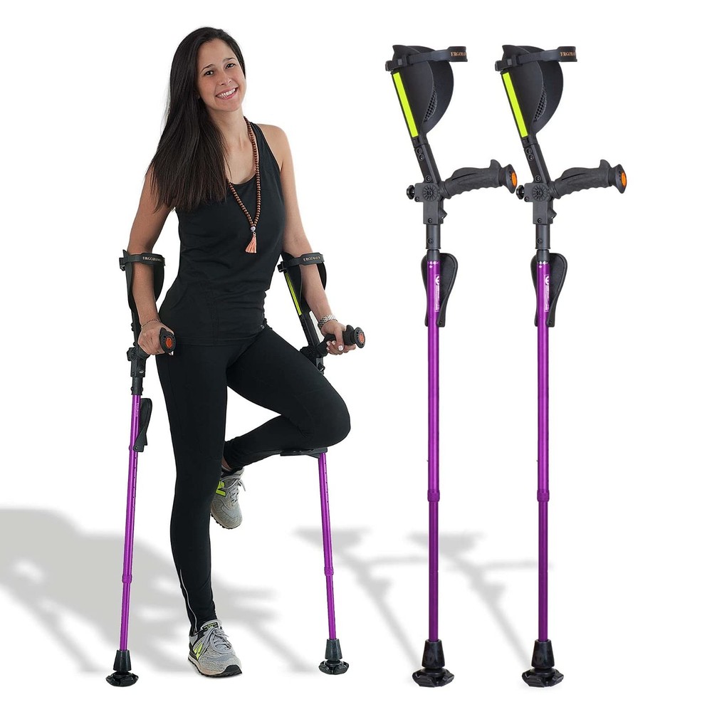 Forearm Crutches Purple Adult 5-6.6ft Ergonomic 7G