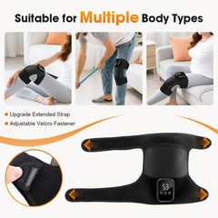 1/2pcs Electric Cordless Heated Knee Vibration Massage Brace Joint Hot Compress