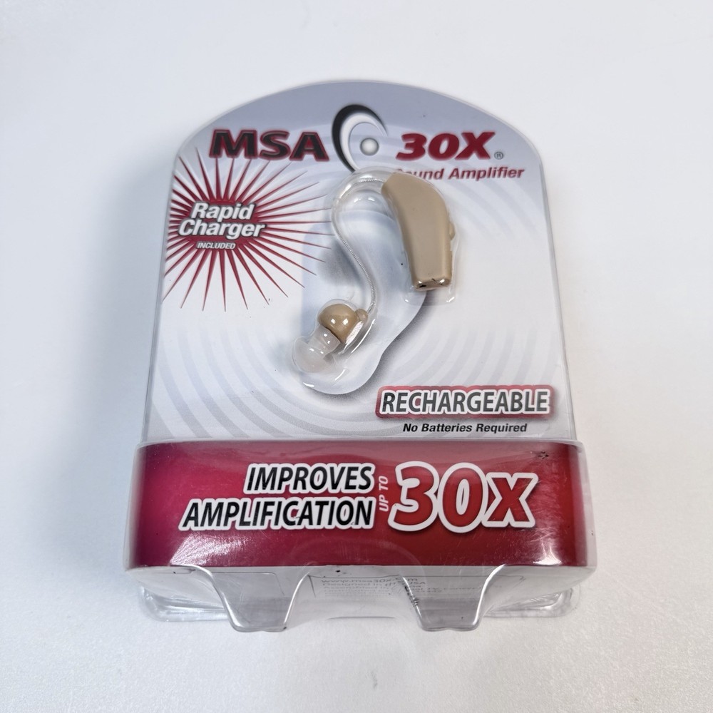 MSA 30X Sound Amplifier Rechargeable Silicone Ear Buds As Seen on TV NEW SEALED
