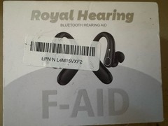New Royal Hearing F-AID Bluetooth Hearing Aid W/ Rechargeable Case Brown