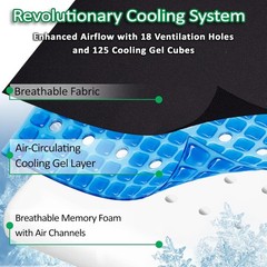 Cooling Gel Memory Foam Seat Cushion – Ideal for Office, Cars, and Wheelchairs