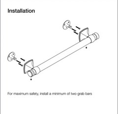 Kohler Rubicon 9” Grab Bar Nickel – Barra de Apoyo Baño ADA