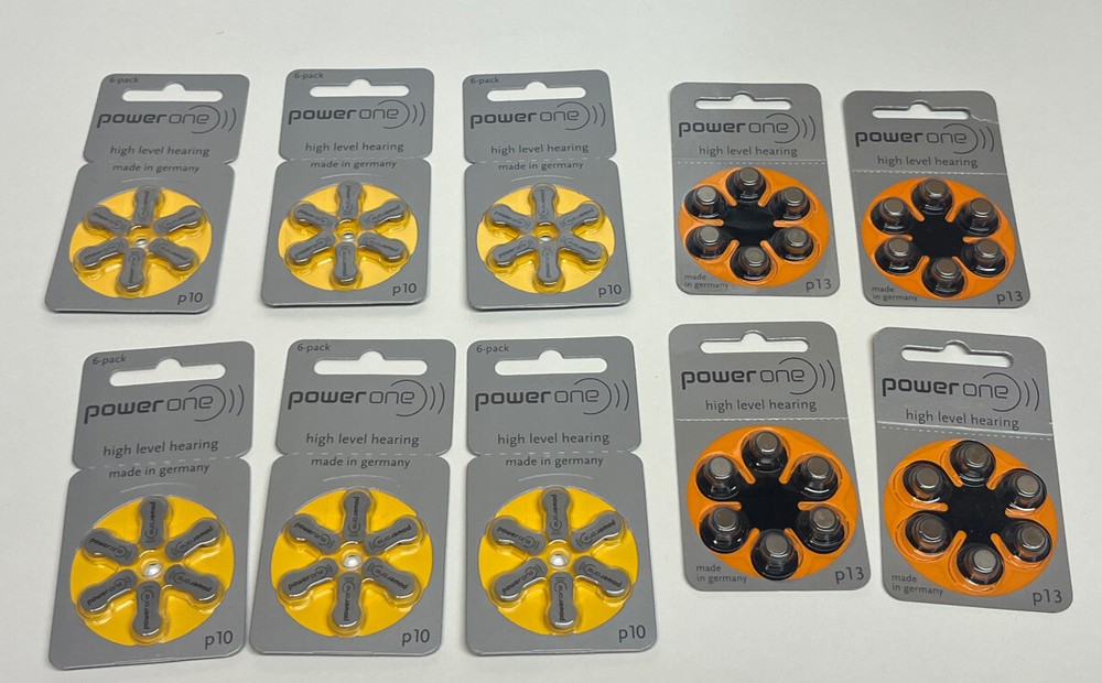 PowerOne Hearing Aid Batteries 48 Batteries P10 & P 13 exp 12/ 2017 Germany 🔥