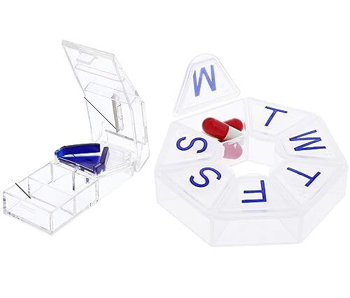 Comfort Axis Portable Pill Organizer and Pill Cutter Set
