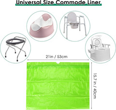 Disposable Commode Liners with Pads – 50 Scented Bags for Adult Potty Chair