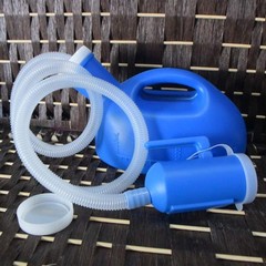 Portable Male Urinal 2000ML 68oz with Tube Blue Spill Proof Reusable Pee Bottle
