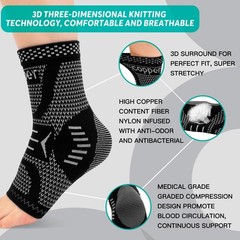 INDEEMAX Ankle Brace for Sprained X-Large, Copper-Silver Black