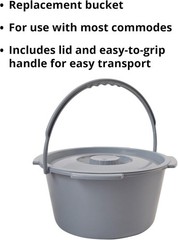 McKesson Commode Replacement Bucket with Handle and Lid, Gray, 1 ct | 7.5 qt