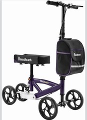 Blessreach Knee Scooter Walker Steerable Foldable 300Lb Brake, Wb-2202