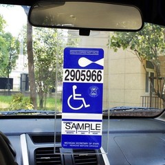 2-Pack Clear Protective Cover for Disabled Parking Placard Hanging Sleeve Holder