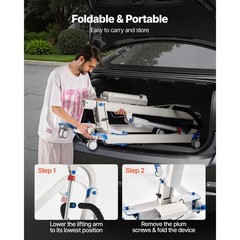 Uimoso Electric Folding Patient Lift with U-Shaped Sling for Easy Transfers