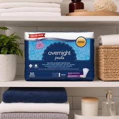 Equate Women’s Period Overnight Day Cotton Pad (30 Count) with Stuffed Toy