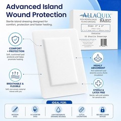 Sterile Gauze Island Dressing, Non-Woven, Medical-Grade Adhesive, 4×6 Inches