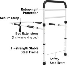 FSA/HSA Eligible, Vaunn Medical Adjustable Bedside Assist Rail Handle