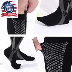 1Pair plus Size Compression Socks for Women Men Wide Calf 20-30Mmhg Extra Large