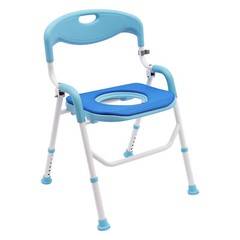 21.26 *20.47-24.4*29.13-33.07in Blue EVA Shower Folding Toilet Seat With Commode