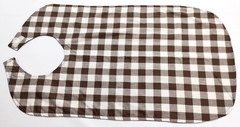 New Handmade Reversible Brown & White Plaid Adult Size Bib Special Needs Seniors