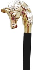 37-Inch Classic Equestrian Style Vintage Brass Horse Head Wooden Walking Stick