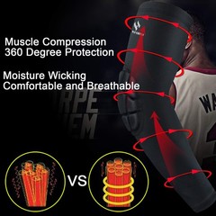 HOPEFORTH 2PCS Padded Elbow Sleeves Compression Arm XX-Large, Black Pad