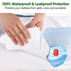 Bed Pads Washable Waterproof for Incontinence, Tuckable Underpads Stay in Pla…