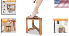 Water-Resistant Corner Shower Bench – Easy Assemble 12-Inch Shaving Stool