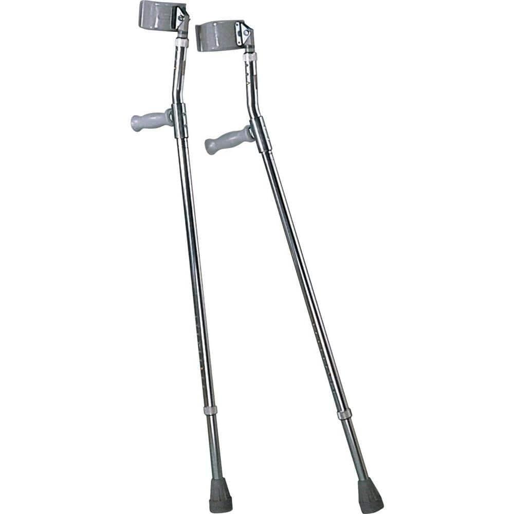 Medline Adult Tall Aluminum Forearm Crutches Vinyl Coated Contoured Arm Cuffs