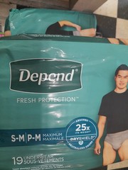 2 Pks Mens Depends Small-Medium 19 In Each Pack New