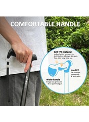 Adjustable Walking Cane,Lightweight Heavy Duty Sticks Pivot Tip Non-Slip Black
