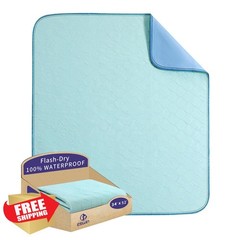 ESWIN Bed Pads Washable 2 Pack Light Green 34×52