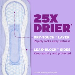 Poise Incontinence Pads for Women, 7 Drop Ultra Absorbency Long Length, 39 Count
