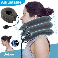 Adjustable Inflatable Neck Pillow Travel Cervical Neck Traction Collar Brace