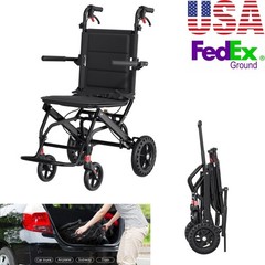 Portable Foldable Lightweight Transportablel Manual Wheelchair All Terrain 19lb