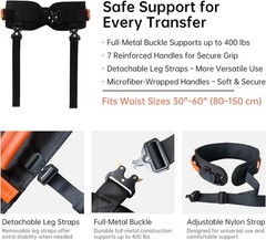 Gait Belt Metal Buckle with Handles & Leg Straps Senior Mobility Aid – Medium