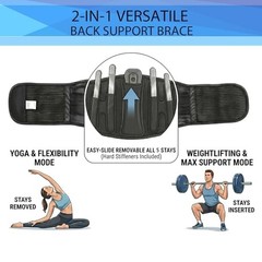 Back Brace for Lower Back Pain Men Women, Adjustable M (Waist: 30-37 Inch)