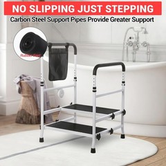 Senior Step Stool with Handle, Heavy Duty 2-Step Non-Slip Platform,440lb Support