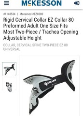 New Adult EZ Collar 80 Universal Adjustable Rigid Cervical Collar Neck Brace
