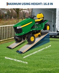 5FT Heavy Duty Aluminum Loading Ramps, Anti-Slip Punch Plate Surface, 800LB Capa