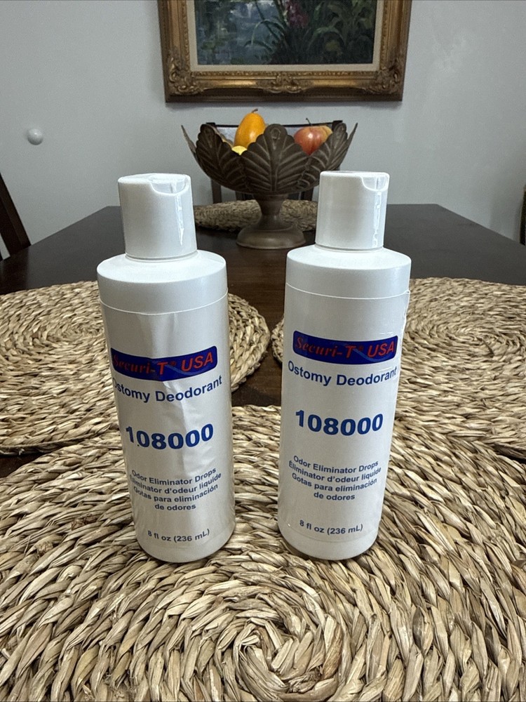 Securi-T USA 108000 Ostomy Deodorant Odor Eliminator Drops 8oz LOT OF 2