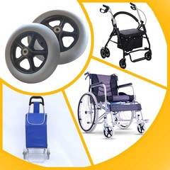 2 PCS 8 x 1.5 Inch Solid Wheels for Rollator Walker Folding Hand Truck Access…